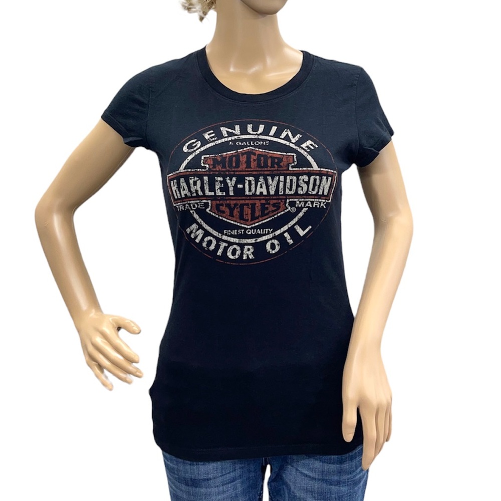 HARLEY-DAVIDSON Women’s Black Short Sleeve Tee Shirt Size XS